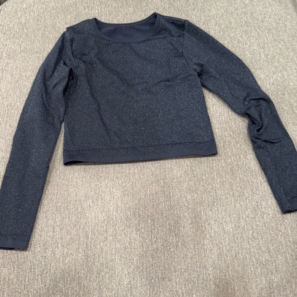 Cat & Jack Sparkly Navy Long Sleeve Top